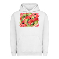 Pigment Lunar Rock watermelon strawberry kiwi background Urban Hoodie - BarkalooDesign