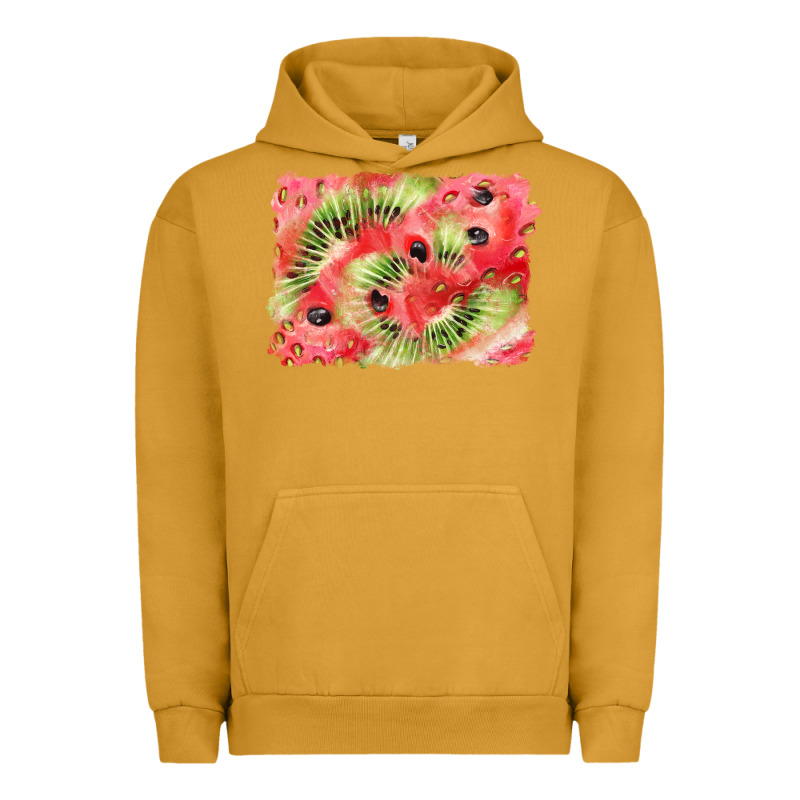 Watermelon Strawberry Kiwi Background Urban Hoodie by BarkalooDesign | Teevron
