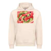 Sandshell watermelon strawberry kiwi background Urban Hoodie - BarkalooDesign