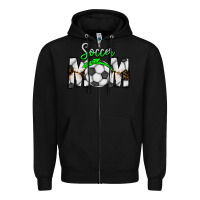 Black Soccer Mom Zipper Hoodie - CowhideDigitalArt
