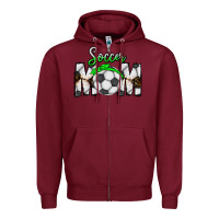 Burgundy Soccer Mom Zipper Hoodie - CowhideDigitalArt