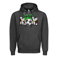 Charcoal Heather Soccer Mom Zipper Hoodie - CowhideDigitalArt