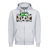 Heather Grey Soccer Mom Zipper Hoodie - CowhideDigitalArt