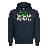 Navy Soccer Mom Zipper Hoodie - CowhideDigitalArt