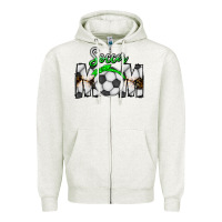 Oatmeal Heather Soccer Mom Zipper Hoodie - CowhideDigitalArt