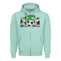 Seafoam Soccer Mom Zipper Hoodie - CowhideDigitalArt