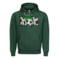 Sports Green Soccer Mom Zipper Hoodie - CowhideDigitalArt