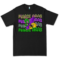 Black mardi gras with fleur de lis Premium Tee - LillyAllenDesigns