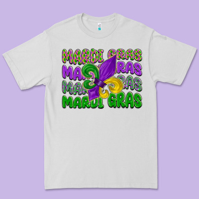Mardi Gras With Fleur De Lis Premium Tee Designed By Lillyallendesigns