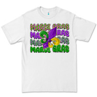 White mardi gras with fleur de lis Premium Tee - LillyAllenDesigns