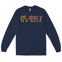 Navy gobble thanksgiving turkey Long Sleeve Tee - Jasminsmagicworld