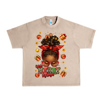 French Oak one merry mama christmas afro messy bun Urban Heavy Tee - texasbilliewilder