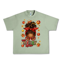 Oil Green one merry mama christmas afro messy bun Urban Heavy Tee - texasbilliewilder
