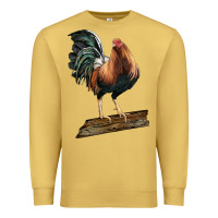 Antique Gold american game rooster standing Premium Sweatshirt - LillyAllenDesigns