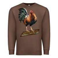 Chestnut american game rooster standing Premium Sweatshirt - LillyAllenDesigns