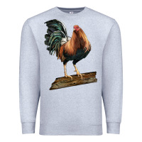 Heather Grey american game rooster standing Premium Sweatshirt - LillyAllenDesigns