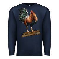 Navy american game rooster standing Premium Sweatshirt - LillyAllenDesigns