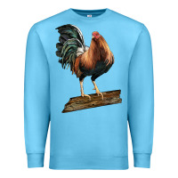 Ocean Blue american game rooster standing Premium Sweatshirt - LillyAllenDesigns