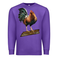 Purple american game rooster standing Premium Sweatshirt - LillyAllenDesigns