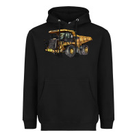 Black Mining Truck Heavyweight Hoodie - LillyAllenDesigns