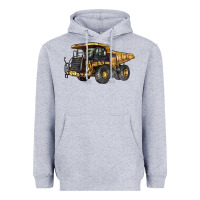 Heather Grey Mining Truck Heavyweight Hoodie - LillyAllenDesigns