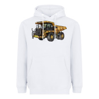 White Mining Truck Heavyweight Hoodie - LillyAllenDesigns