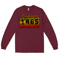 Burgundy juneteenth 1865 Long Sleeve Tee - CowGirlArtShop