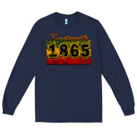 Navy juneteenth 1865 Long Sleeve Tee - CowGirlArtShop