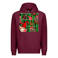 Burgundy american football gnomes Premium Hoodie - BundleAndBundleShop