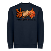 Navy Peace Love Basketball Heavyweight Sweatshirt - FaDigitalArtStudio