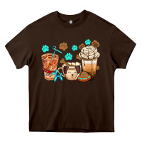 Chocolate Brown dog coffee cups with  food container bbs Heavy Core Tee - BundleAndBundleShop