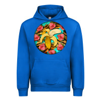 Cobalt banana and strawberries with tiger pattern Urban Hoodie - BarkalooDesign
