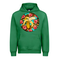 Emerald banana and strawberries with tiger pattern Urban Hoodie - BarkalooDesign