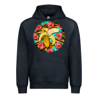 Navy banana and strawberries with tiger pattern Urban Hoodie - BarkalooDesign