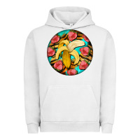 Pigment Lunar Rock banana and strawberries with tiger pattern Urban Hoodie - BarkalooDesign