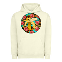Pigment Pistachio banana and strawberries with tiger pattern Urban Hoodie - BarkalooDesign