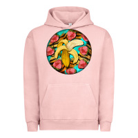 Pigment Salmon banana and strawberries with tiger pattern Urban Hoodie - BarkalooDesign