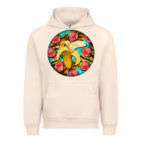 Sandshell banana and strawberries with tiger pattern Urban Hoodie - BarkalooDesign