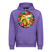 Tulip banana and strawberries with tiger pattern Urban Hoodie - BarkalooDesign