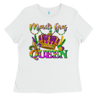 White mardi gras queen Ladies Tee - LillyAllenDesigns