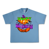 Pebble Blue Happy Halloween Urban Heavy Tee - NancyCooperArtShop