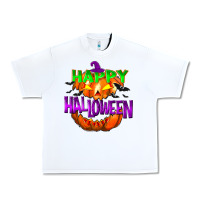 White Happy Halloween Urban Heavy Tee - NancyCooperArtShop