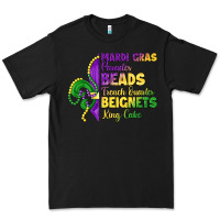 Black mardi gras parades beads french quarter beignets k Premium Tee - LillyAllenDesigns