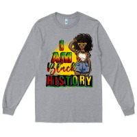 Heather Grey i am black history juneteenth Long Sleeve Tee - CowGirlArtShop