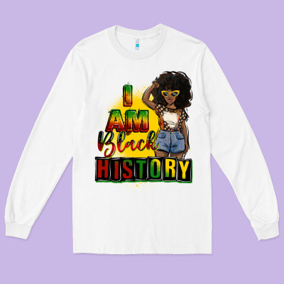 I Am Black History Juneteenth Long Sleeve Tee Designed By Cowgirlartshop