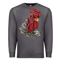 Charcoal Heather dominique rooster head Premium Sweatshirt - LillyAllenDesigns