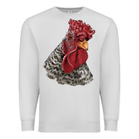 Dove Grey dominique rooster head Premium Sweatshirt - LillyAllenDesigns