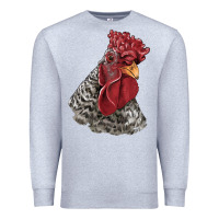 Heather Grey dominique rooster head Premium Sweatshirt - LillyAllenDesigns