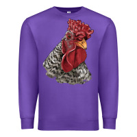 Purple dominique rooster head Premium Sweatshirt - LillyAllenDesigns