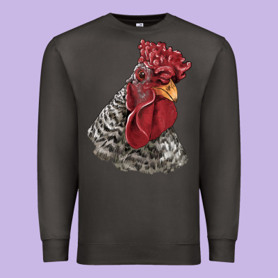 Dominique Rooster Head Premium Sweatshirt Designed By Lillyallendesigns